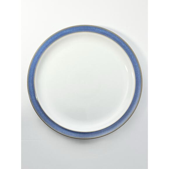 Denby “Imperial Blue” Set of 6 Stoneware Salad Plates 8 1/2” White Center - Picture 3 of 6